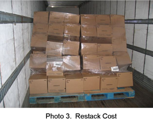 Boxes that shifted off their pallets during shipment